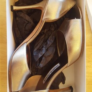 Manolo Blahnik heels - 10 - gold - silver